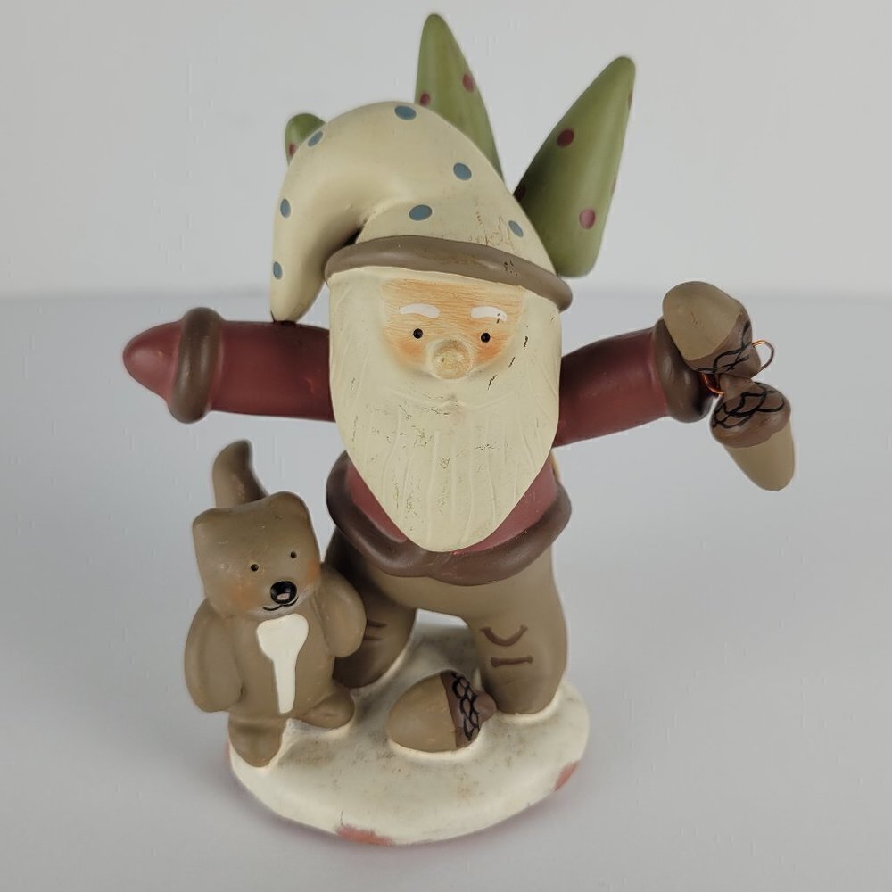 Russ Bonnie Lynn Peace in the Meadow Santa Squirrel Ceramic Figure